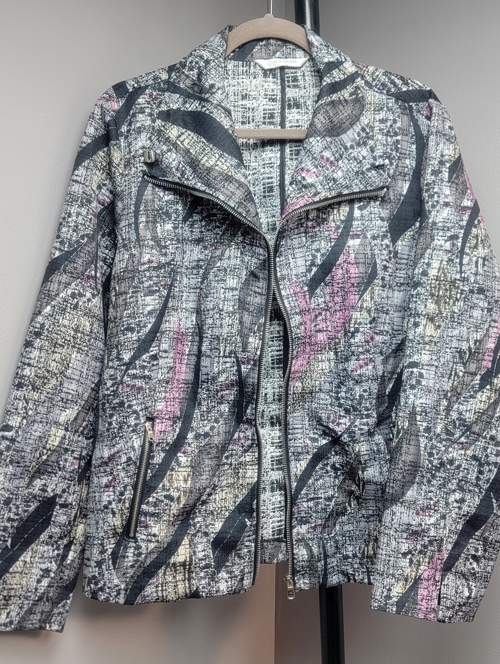 Erin London Light Jacket Blazer Multicolor Black White Pink Casual Stylish Sz. L